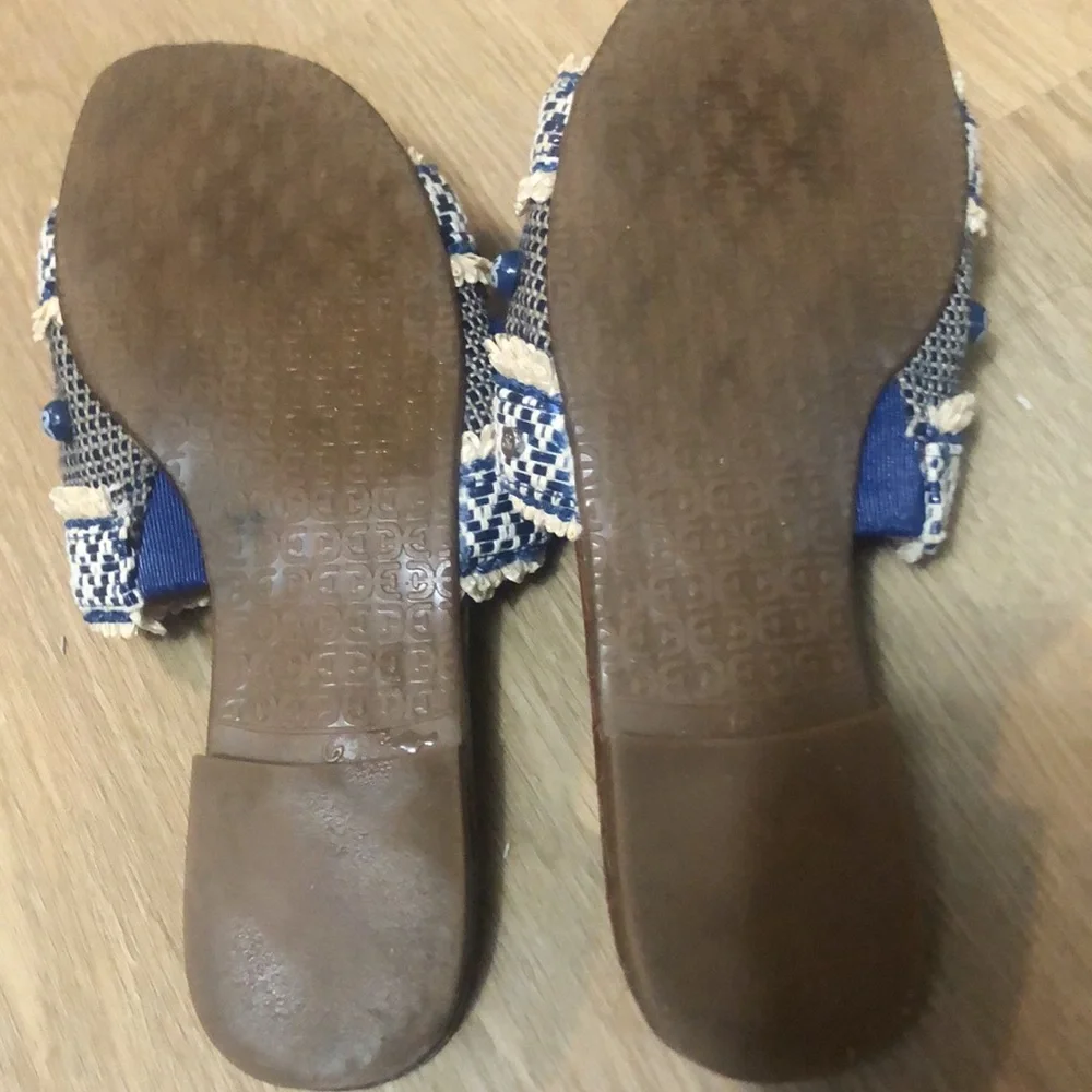 Sam Edelman blue wicker sandals . Some wear on bottom sole but in good condition - Picture 3 of 4